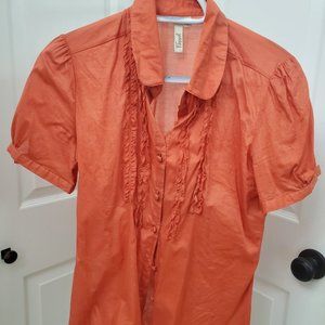 Fossil Button Up Orange Top